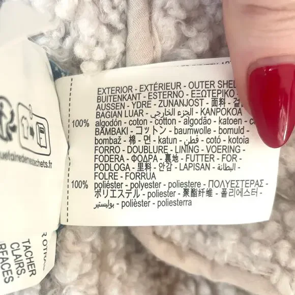 ZARA NEW FAUX SHEARLING BIKER JACKET MOTO DENIM BLUE M MEDIUM 3548/250 - Picture 14 of 16